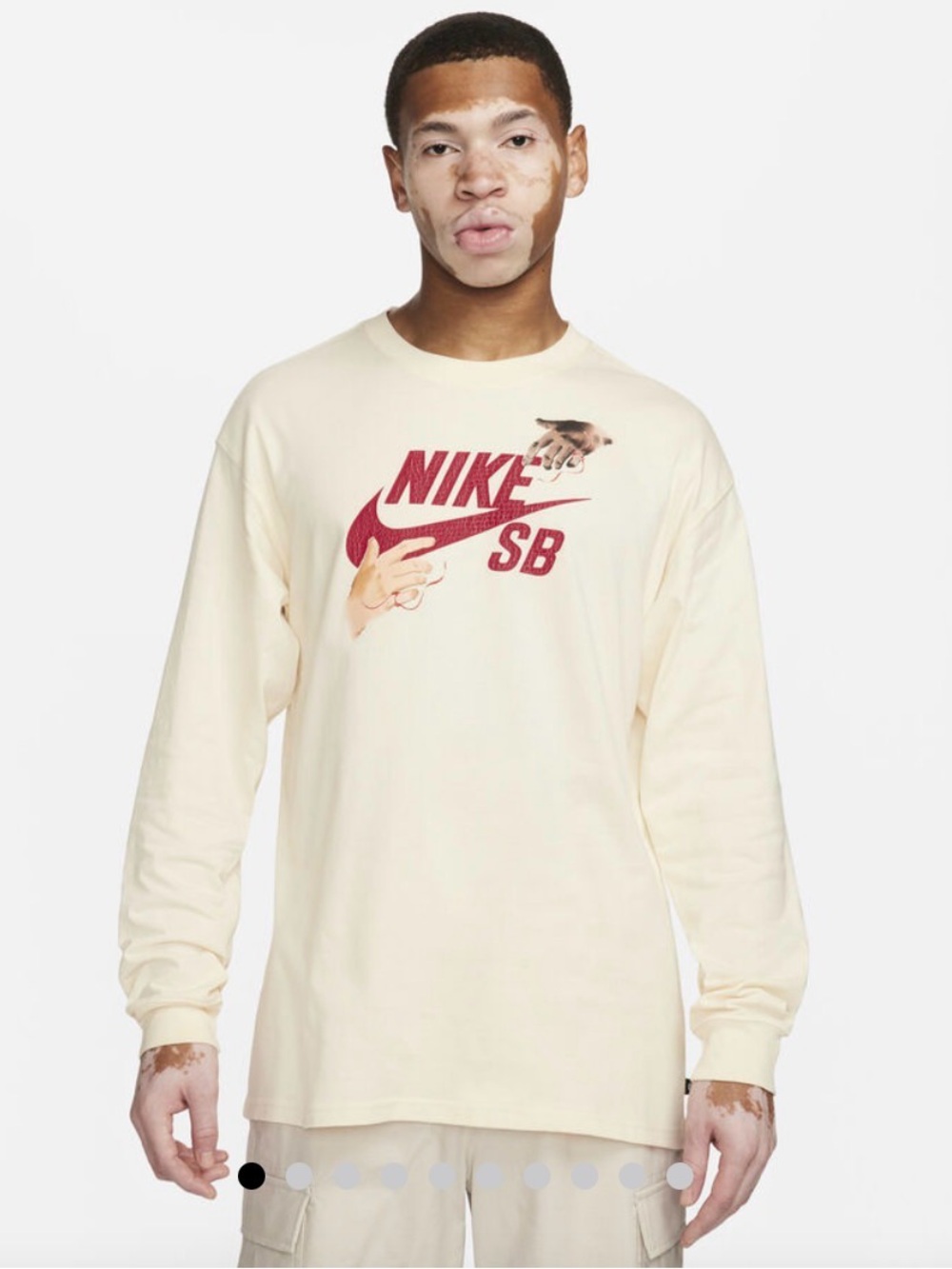 Nike SB City of Love Long Sleeve Tee Coconut Milk. Sz Med. Paris Art! Skateboard